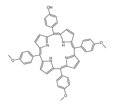 5-(4'-hydroxyphenyl)-10,15,20-tri-(p-methoxyphenyl)porphyrin Structure