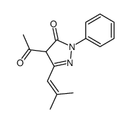 4-Acetyl-5-(2-methyl-propenyl)-2-phenyl-2,4-dihydro-pyrazol-3-one Structure