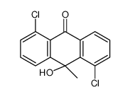 1,5-dichloro-10-hydroxy-10-methylanthracen-9-one结构式