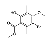 methyl 5-bromo-2-hydroxy-4-methoxy-3,6-dimethylbenzoate结构式