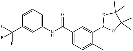 4-Methyl-3-(4,4,5,5-tetramethyl-1,3,2-dioxaborolan-2-yl)-N-[3-(trifluoromethyl)phenyl]benzamide Structure