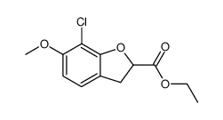 ethyl 7-chloro-2,3-dihydro-6-methoxybenzofuran-2-carboxylate结构式