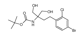 [1,1-bis(hydroxymethyl)-3-(4-bromo-2-chlorophenyl)propyl]carbamic acid tert-butyl ester结构式