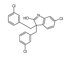 6-chloro-3,3-bis[(3-chlorophenyl)methyl]-1H-indol-2-one Structure