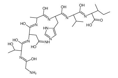 (2S,3S)-2-[[(2S)-2-[[(2S)-2-[[(2S)-2-[[(2S)-4-amino-2-[[(2S,3R)-2-[(2-aminoacetyl)amino]-3-hydroxybutanoyl]amino]-4-oxobutanoyl]amino]propanoyl]amino]-3-(1H-imidazol-5-yl)propanoyl]amino]-3-methylbutanoyl]amino]-3-methylpentanoic acid结构式