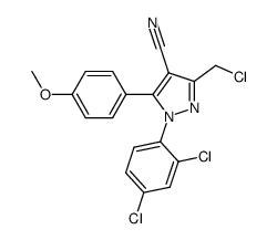3-(chloromethyl)-1-(2,4-dichlorophenyl)-5-(4-methoxyphenyl)-1H-pyrazole-4-carbonitrile结构式