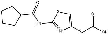 2-(2-(环戊烷甲酰胺基)噻唑-4-基)乙酸结构式