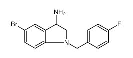 1H-Indol-3-amine, 5-bromo-1-[(4-fluorophenyl)methyl]-2,3-dihydro-结构式