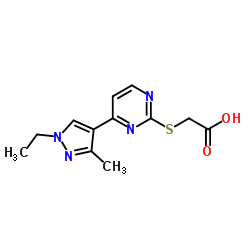 {[4-(1-ethyl-3-methyl-1H-pyrazol-4-yl)pyrimidin-2-yl]thio}acetic acid结构式
