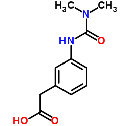 {3-[(Dimethylcarbamoyl)amino]phenyl}acetic acid Structure