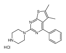 5,6-dimethyl-4-phenyl-2-piperazin-1-ylthieno[2,3-d]pyrimidine,hydrochloride结构式