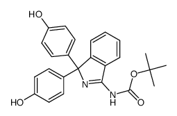 [3,3-bis-(4-hydroxy-phenyl)-3H-isoindol-1-yl]-carbamic acid tert-butyl ester Structure