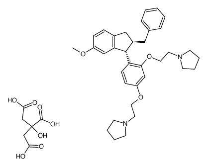 2-benzyl-1-<2,4-bis-(β-pyrrolidinoethoxy)phenyl>-6-methoxyindane citrate结构式