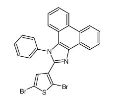 2-(2,5-dibromothiophen-3-yl)-1-phenyl-1H-phenanthro[9,10-d]imidazole Structure