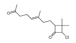 2-chloro-3,3-dimethyl-4-(3-methyl-7-oxo3(E)-octenyl)cyclobutanone结构式