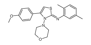 N-(2,5-dimethylphenyl)-4-(4-methoxyphenyl)-3-morpholin-4-yl-1,3-thiazol-2-imine结构式