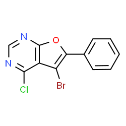 5-溴-4-氯-6-苯基呋喃[2,3-d]嘧啶结构式