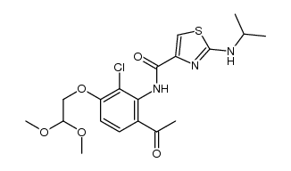 2-isopropylamino-thiazole-4-carboxylic acid [6-acetyl-2-chloro-3-(2,2-dimethoxy-ethoxy)phenyl]amide结构式