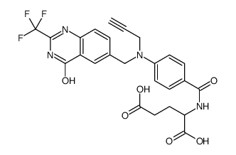 2-desamino-2-trifluoromethyl-N(10)-propargyl-5,8-dideazafolic acid structure