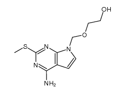 4-amino-2-(methylthio)-7-[(2-hydroxyethoxy)methyl]pyrrolo[2,3-d]pyrimidine结构式