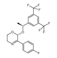 (R)-6-((S)-1-(3,5-bis(trifluoromethyl)phenyl)ethoxy)-5-(4-fluorophenyl)-3,6-dihydro-2H-1,4-oxazine结构式
