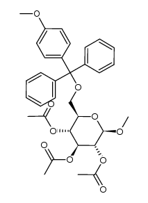 methyl 2,3,4-tri-O-acetyl-6-O-p-anisyldiphenylmethyl-β-D-glucopyranoside结构式