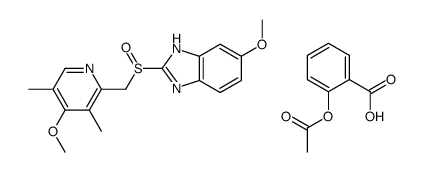 2-acetyloxybenzoic acid,6-methoxy-2-[(4-methoxy-3,5-dimethylpyridin-2-yl)methylsulfinyl]-1H-benzimidazole结构式