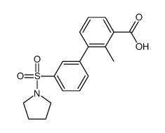 2-methyl-3-(3-pyrrolidin-1-ylsulfonylphenyl)benzoic acid Structure