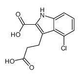 3-(2-carboxyethyl)-4-chloro-1H-indole-2-carboxylic acid结构式