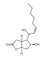 (1SR,5RS,6RS,7RS)-7-hydroxy-6-[1-hydroxyoct-2(Z)-enyl]-2-oxabicyclo[3.3.0]octan-3-one结构式