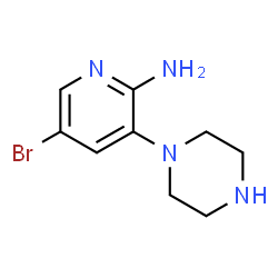 5-Bromo-3-(piperazin-1-yl)pyridin-2-amine structure