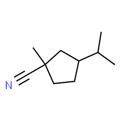 Cyclopentanecarbonitrile, 1-methyl-3-(1-methylethyl)- (9CI) structure