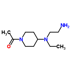 1-{4-[(2-Aminoethyl)(ethyl)amino]-1-piperidinyl}ethanone结构式