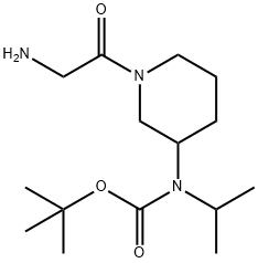 [1-(2-Amino-acetyl)-piperidin-3-yl]-isopropyl-carbamic acid tert-butyl ester结构式