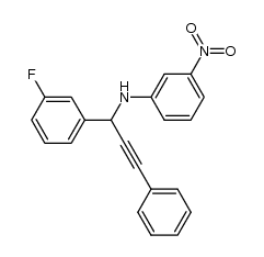 N-(3-nitrophenyl)-3-amino-3-(3-fluorophenyl)-1-phenylprop-1-yne结构式