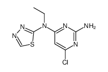 6-chloro-4-N-ethyl-4-N-1,3,4-thiadiazol-2-ylpyrimidine-2,4-diamine结构式