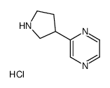 2-(3-Pyrrolidinyl)pyrazine hydrochloride (1:1) Structure