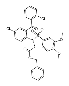 2',5-Dichloro-2-[N-(3,4-dimethoxyphenylsulfonyl)-N-(benzyloxycarbonylmethyl)amino]benzophenone Structure