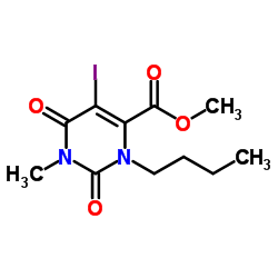 Methyl 3-butyl-5-iodo-1-methyl-2,6-dioxo-1,2,3,6-tetrahydro-4-pyrimidinecarboxylate结构式