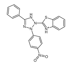 2-[3-(4-nitrophenyl)-5-phenyl-1H-tetrazol-1-ium-2-yl]-1,3-benzothiazole结构式