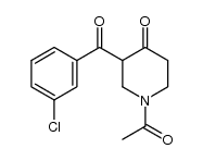 1-acetyl-3-(3-chlorobenzoyl)piperidin-4-one结构式