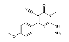 4-(4-methoxyphenyl)-2-hydrazino-1-methyl-5-cyano-6-oxo-1,6-dihydropyrimidine结构式