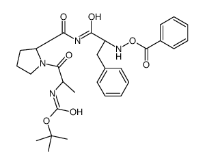 N-((tert-butoxycarbonyl)alanyl-prolyl-phenylalanyl)-O-benzoylhydroxylamine Structure