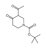 tert-butyl 3-acetyl-4-oxopiperidine-1-carboxylate structure