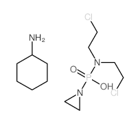 Phosphonamidic acid, P-1-aziridinyl-N,N-bis (2-chloroethyl)-, compd with cyclohexanamine (1:1) Structure