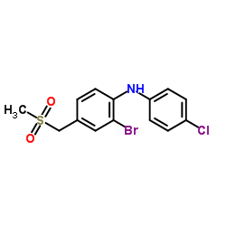 2-Bromo-N-(4-chlorophenyl)-4-[(methylsulfonyl)methyl]aniline结构式