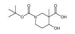 1-(Tert-Butoxycarbonyl)-4-Hydroxy-3-Methylpiperidine-3-Carboxylic Acid Structure