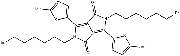 2,5‐bis(6‐broMohexyl)‐3,6‐bis(5‐broMothiophen‐2‐yl)pyrrolo[3,4‐c]pyrrole‐1,4(2H,5H)‐dione structure