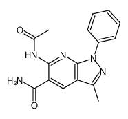 6-Acetylamino-3-methyl-1-phenyl-1H-pyrazolo[3,4-b]pyridine-5-carboxylic acid amide结构式