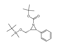 (2S,3R)-1-(tert-butoxycarbonyl)-2-(((tert-butyldimethylsilyl)oxy)methyl)-3-phenylaziridine结构式